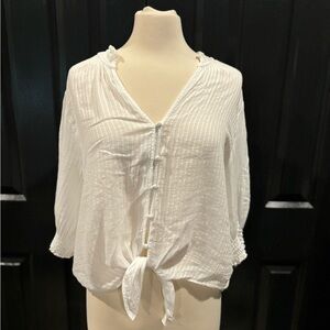 Sanctuary White Button-Down Women's Top